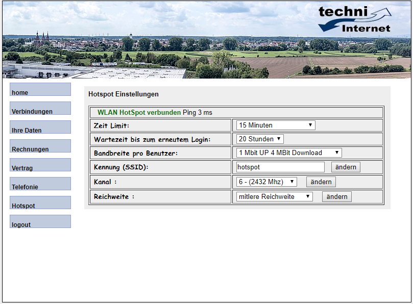 Hotspot Admin Page